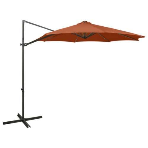 Konzolni vrtni suncobran sa stupom LED 300 cm terakota - Terakota 1 Cijena