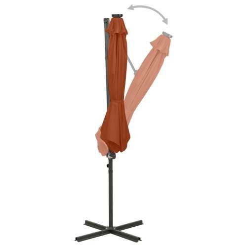 Konzolni vrtni suncobran sa stupom LED 300 cm terakota - Terakota 1 Cijena