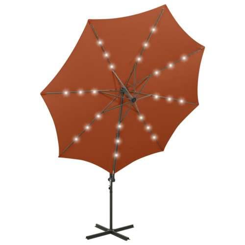 Konzolni vrtni suncobran sa stupom LED 300 cm terakota - Terakota 1 Cijena