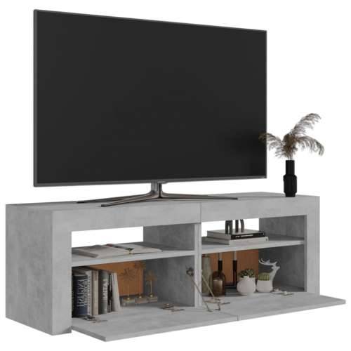 TV ormarić s LED svjetlima siva boja betona 120 x 35 x 40 cm - Beton siva 1 Cijena