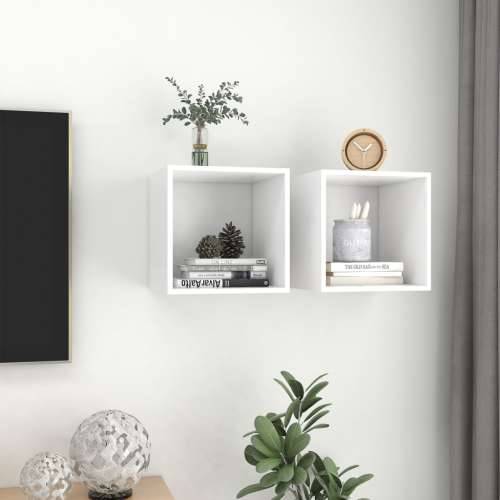 Zidni ormarići 2 kom bijeli 37 x 37 x 37 cm konstruirano drvo - Bijela 2 1 Cijena