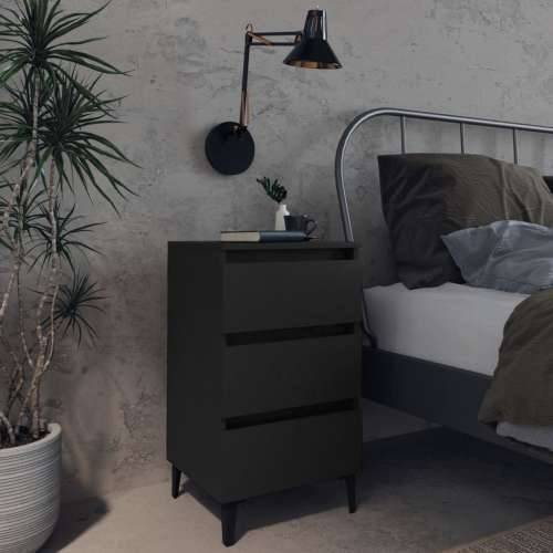 805908 Bed Cabinet with Metal Legs 2 pcs Black 40x35x69 cm Cijena