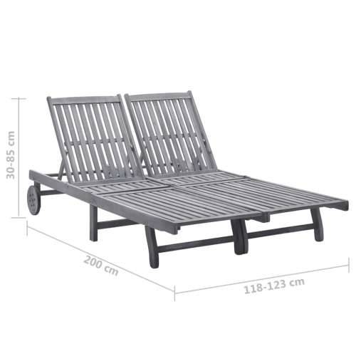 Vrtna ležaljka za 2 osobe s jastucima siva masivno drvo bagrema Bež 200 x 123 x 85 cm 1 Cijena