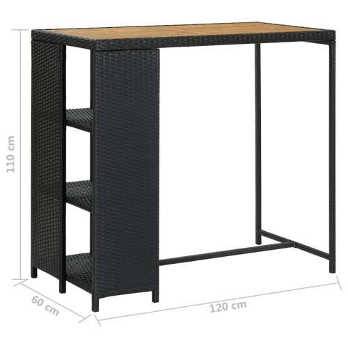 Barski stol sa stalkom za pohranu crni 120x60x110 cm poliratan Cijena