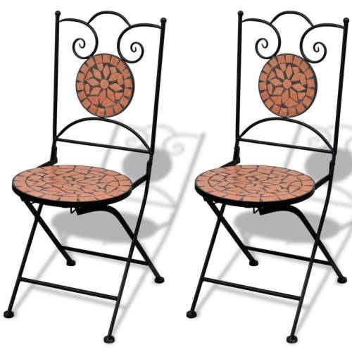 Sklopive bistro stolice 2 kom keramičke terakota Cijena