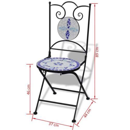 Sklopive bistro stolice 2 kom keramičke plavo-bijele Cijena