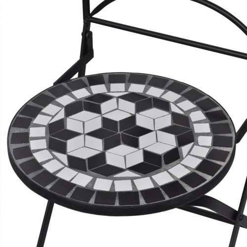 Sklopive bistro stolice 2 kom keramičke crno-bijele Cijena