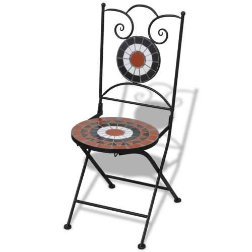 Sklopive bistro stolice 2 kom keramičke terakota-bijele Cijena