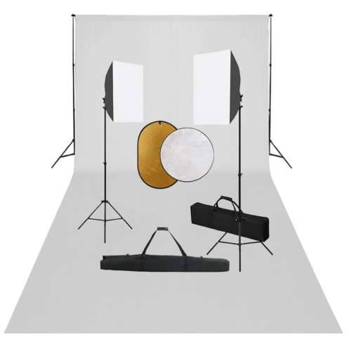 Fotografska oprema sa softboxovima, pozadinom i reflektorom - Bijela 600 x 300 cm 1 Cijena