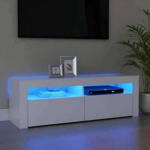 TV ormarić s LED svjetlima bijeli 120 x 35 x 40 cm - Bijela 1 Cijena