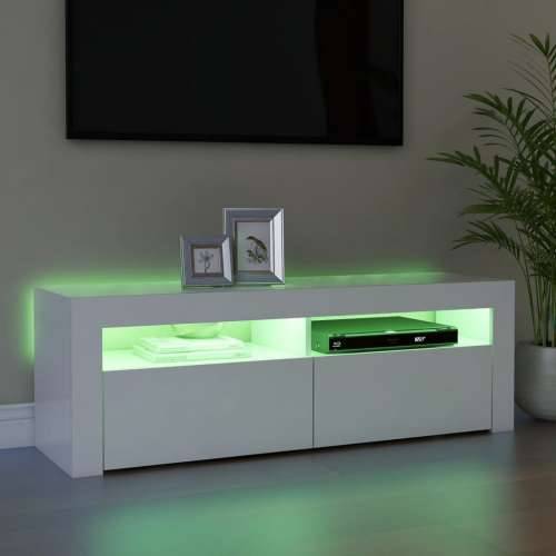 TV ormarić s LED svjetlima bijeli 120 x 35 x 40 cm - Bijela 1 Cijena