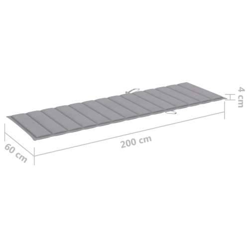 Vrtna ležaljka s jastukom siva od masivnog bagremovog drva - Siva 200 x 63 x 85 cm 1 Cijena