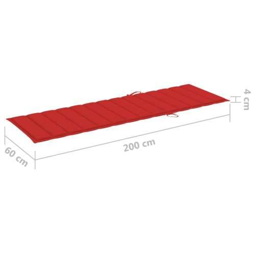 Vrtna ležaljka s jastukom siva od masivnog bagremovog drva - Crvena 200 x 63 x 85 cm 1 Cijena