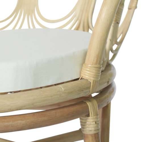 Blagovaonska stolica s jastukom od prirodnog ratana i platna Cijena