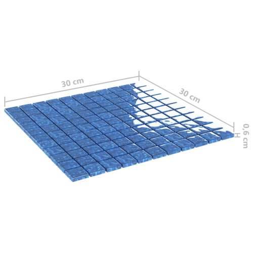 Pločice s mozaikom 11 kom plave 30 x 30 cm staklene Cijena