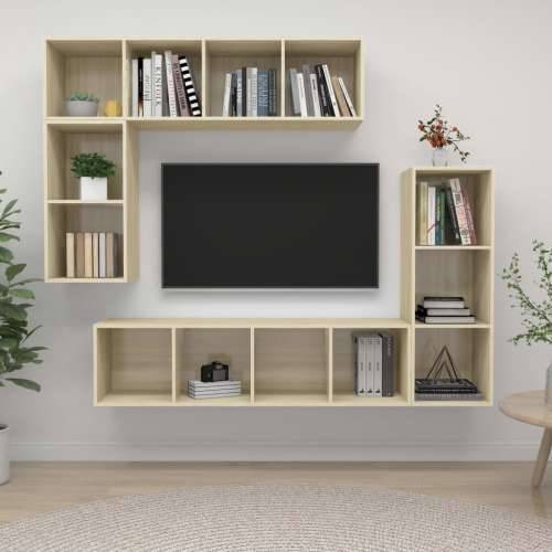 4-dijelni set TV ormarića boja hrasta sonome konstruirano drvo - sonoma hrast 1 Cijena