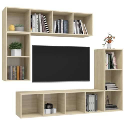 4-dijelni set TV ormarića boja hrasta sonome konstruirano drvo - sonoma hrast 1 Cijena