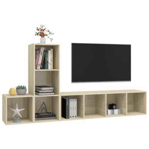 3-dijelni set TV ormarića boja hrasta sonome konstruirano drvo - sonoma hrast 1 Cijena