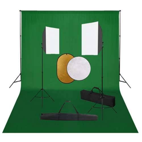Fotografska oprema sa softboxovima, pozadinom i reflektorom - Zelena 500 x 300 cm 1 Cijena