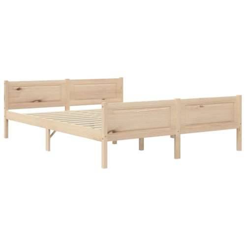 Okvir za krevet od masivne borovine 160 x 200 cm - Smeđa 160 x 200 cm Cijena