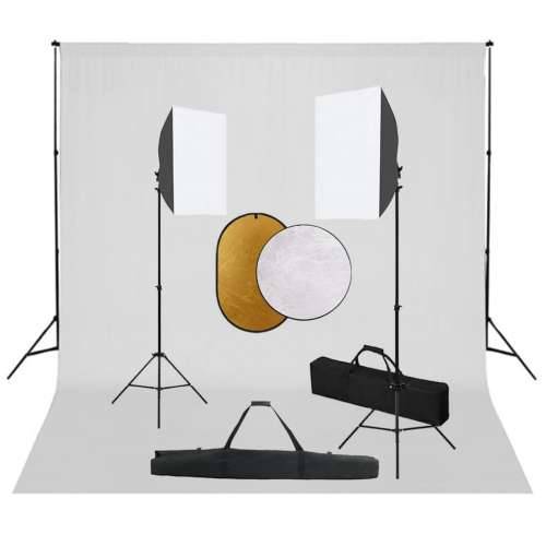 Fotografska oprema sa softboxovima, pozadinom i reflektorom - Bijela 300 x 300 cm 1 Cijena