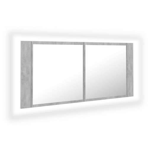 LED kupaonski ormarić s ogledalom siva boja betona 100x12x45 cm Cijena