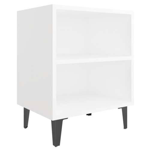 Noćni ormarići s metalnim nogama 2 kom bijeli 40 x 30 x 50 cm - Bijela 2 Cijena