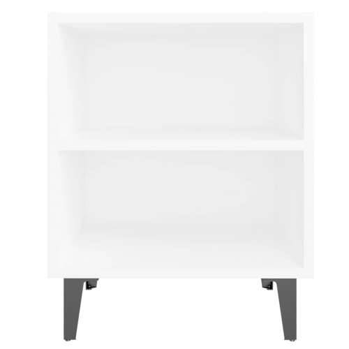 Noćni ormarići s metalnim nogama 2 kom bijeli 40 x 30 x 50 cm - Bijela 2 Cijena