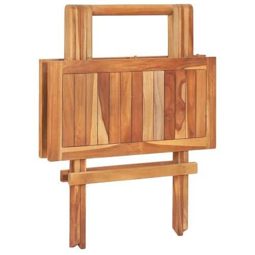 3-dijelni bistro set s crnim jastucima od masivne tikovine - Crna 3 Cijena