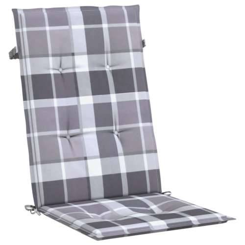 Jastuci za stolice 6 kom sivi karirani 120x50x3 cm od tkanine Cijena