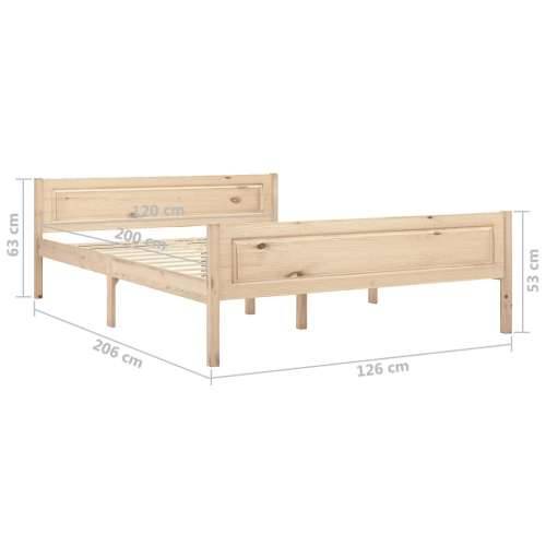 Okvir za krevet od masivne borovine 120 x 200 cm - Smeđa 120 x 200 cm Cijena
