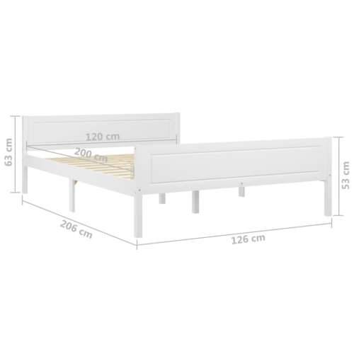 Okvir za krevet od masivne borovine bijeli 120 x 200 cm - Bijela 120 x 200 cm Cijena