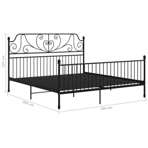 Okvir za krevet crni metalni 200 x 200 cm - Crna 200 x 200 cm Cijena