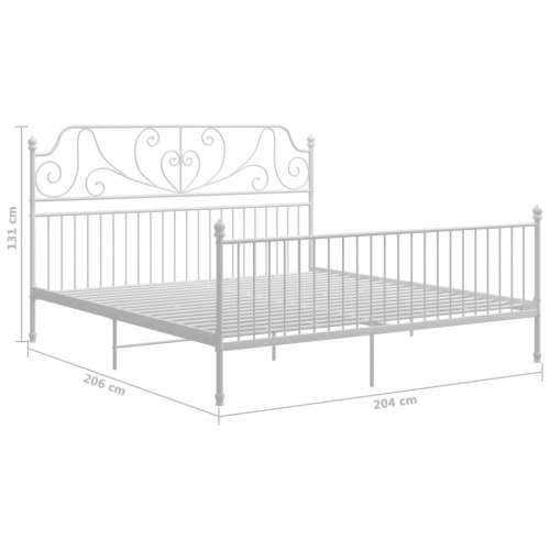 Okvir za krevet bijeli metalni 200 x 200 cm - Bijela 200 x 200 cm Cijena