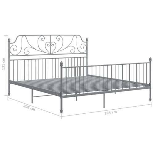 Okvir za krevet sivi metalni 200 x 200 cm - Siva 200 x 200 cm Cijena