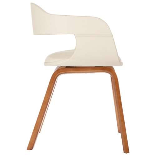 Blagovaonska stolica bijela od savijenog drva i umjetne kože Cijena