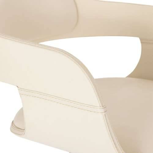 Blagovaonska stolica bijela od savijenog drva i umjetne kože Cijena