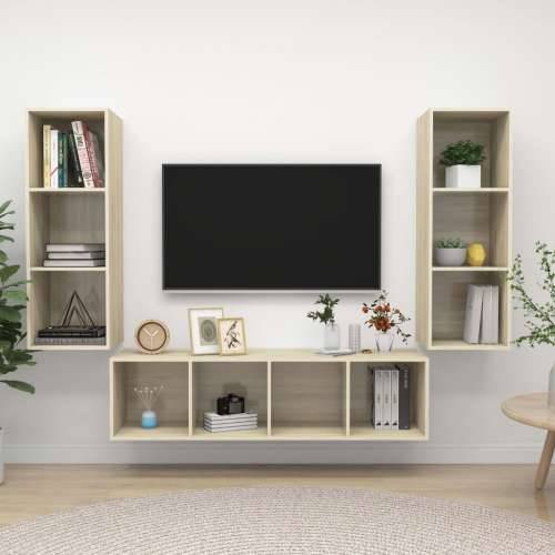 3-dijelni set TV ormarića boja hrasta sonome konstruirano drvo - sonoma hrast 1 Cijena