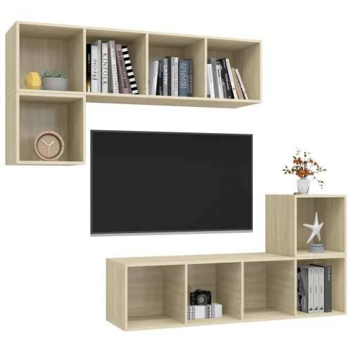 4-dijelni set TV ormarića boja hrasta sonome konstruirano drvo - sonoma hrast 1 Cijena