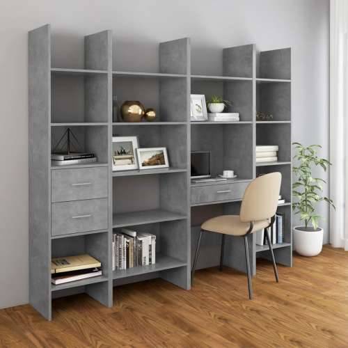 Ormarić za knjige boja betona 60x35x180 cm konstruirano drvo - Beton siva 1 Cijena