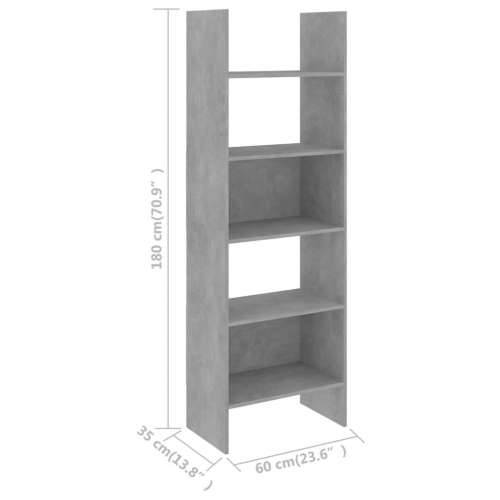 Ormarić za knjige boja betona 60x35x180 cm konstruirano drvo - Beton siva 1 Cijena