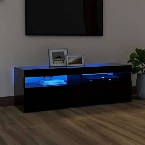 TV ormarić s LED svjetlima crni 120x35x40 cm Cijena