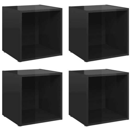 TV ormarići 4 kom sjajni crni 37 x 35 x 37 cm konstruirano drvo - visoko sjajno crna 4 Cijena