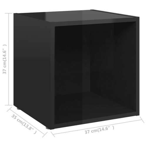 TV ormarići 4 kom sjajni crni 37 x 35 x 37 cm konstruirano drvo - visoko sjajno crna 4 Cijena