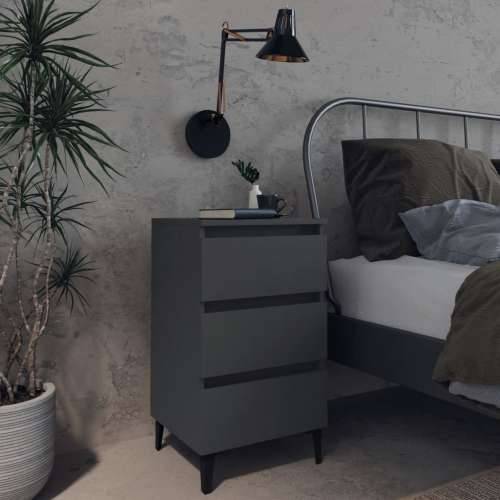 805910 Bed Cabinet with Metal Legs 2 pcs Grey 40x35x69 cm Cijena