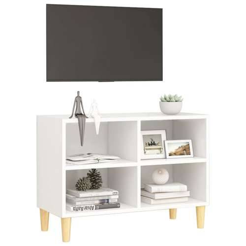 TV ormarić s nogama od masivnog drva bijeli 69,5 x 30 x 50 cm - Bijela 1 69.5 cm Cijena