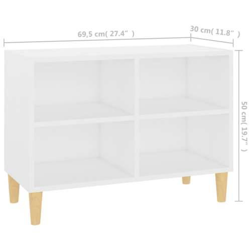 TV ormarić s nogama od masivnog drva bijeli 69,5 x 30 x 50 cm - Bijela 1 69.5 cm Cijena