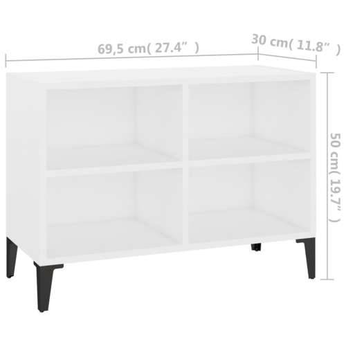 TV ormarić s metalnim nogama bijeli 69,5 x 30 x 50 cm - Bijela 1 69.5 cm Cijena