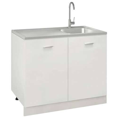 Kuhinjski sudoper s cjedilom srebrni 1000x600x155 mm čelični - 1000 x 600 x 155 mm Cijena