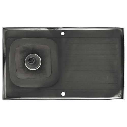 Kuhinjski sudoper s cjedilom srebrni 1000x600x155 mm čelični - 1000 x 600 x 155 mm Cijena